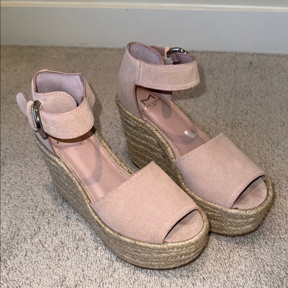 Marc Fisher Alita Platform Wedge Espadrille Sandal | Size 6.5 | Light Pink - Picture 2 of 9